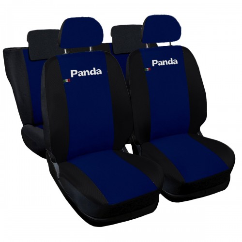 Coprisedili Auto Compatibili Panda Hybrid 2021 Versione 50 E 50 Blu Scuro Nero